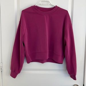 Lululemon Softstreme Perfectly Oversized Cropped Crew Magenta Purple